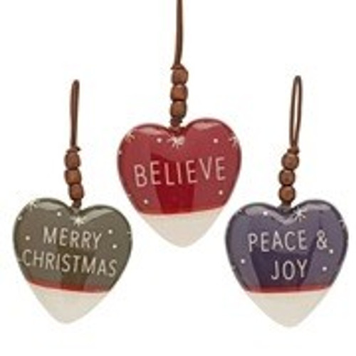 Foam Heart Ornament 3 Asst