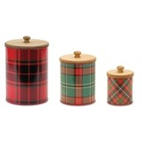 Plaid Canister Set of 3