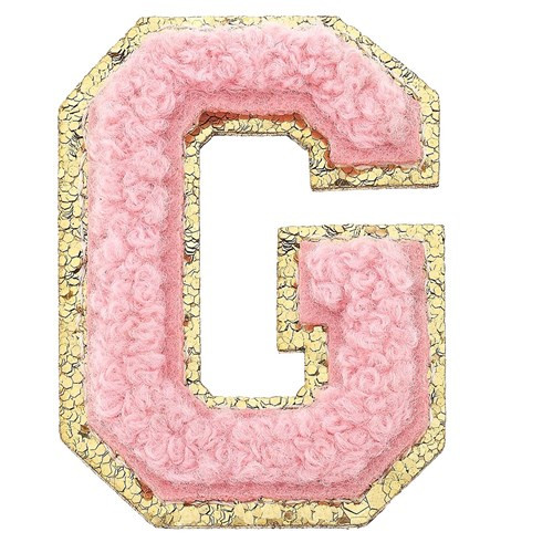 Stuck on You Large Chenille Glitter Patch Letter G