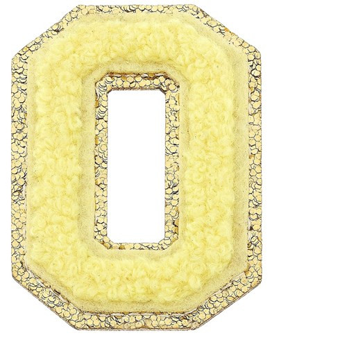 Stuck on You Large Chenille Glitter Patch Letter O