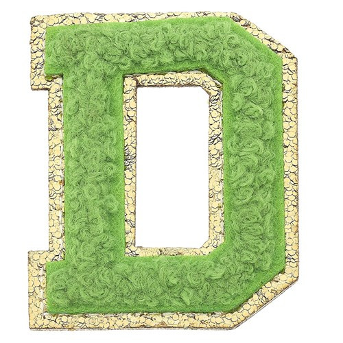 Stuck on You Large Chenille Glitter Patch Letter D