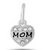 Mom Heart Dangle CZ Davinci Bead