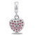 Dangle Heart With Pink Stone DaVinci Bead