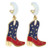 All American Enamel Boot Huggie Hoop Earrings in White
