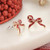Red Bow Stud Earrings