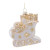 Gold and White Sleigh Ornament 4”H Glass