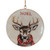Disc Ornament w/Deer 5.5”D Iron