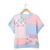 Simply Southern Corded Patchwork Tee-Pink/Blue