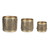 Drum Container (Set of 3) 6.25"D x 5.25"H, 8"D x 7"H, 9.5"D x 8.5"H Metal/Rope