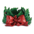 Holly & Bow Candle Holder 5"D x 2.5"H Resin
