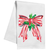 Kitchen Towel- Red and White Striped Bow with Holly