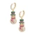 Frosted Snowman Huggie Hoop Earrings in Multi