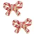 All Twisted Up Pave Bow Earrings in Red & White