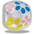 White Raised Daisy DaVinci Bead