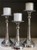 Beaded Pewter Candle Holder 14"
