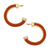 Felicity Hoop Earrings in Orange Raffia