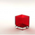 Red Glass Cube 4.75X4X4