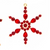 Snowflake Red Stone Ornament 3.5"H
