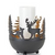 Deer  and Candle Tree Holder  7.5" H Iron