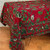 Chickadee 54x54 Red Tablecloth by April Cornell
