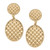 Gold Christine Quilted Metal Oval Drop Earrings