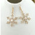 Gold Crystal & Pearl Snowflake Earrings