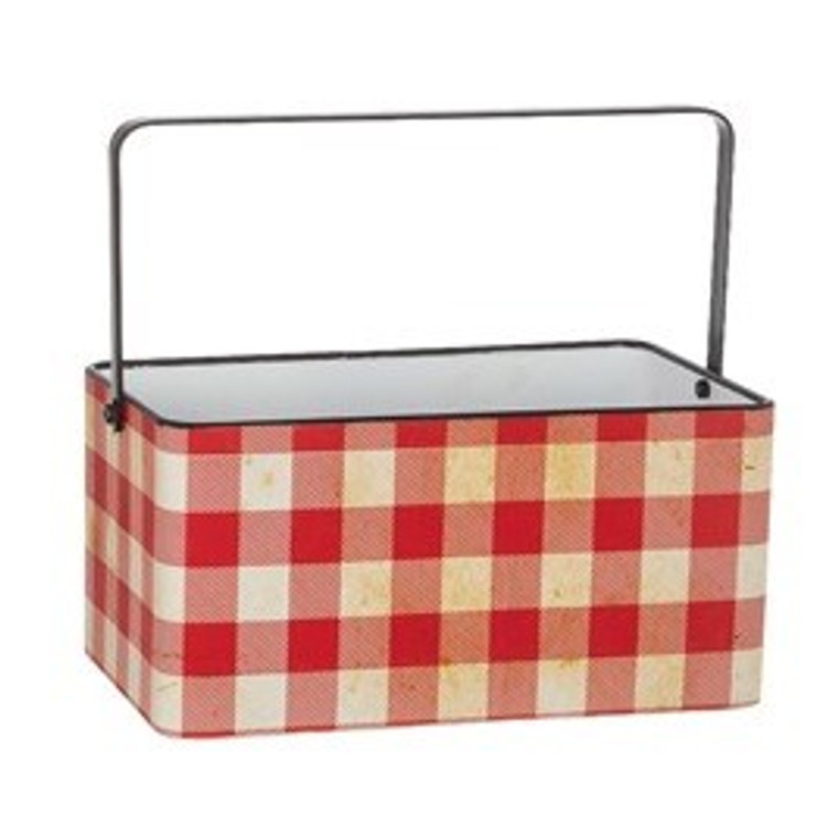 Small Red & White Buffalo Plaid Container