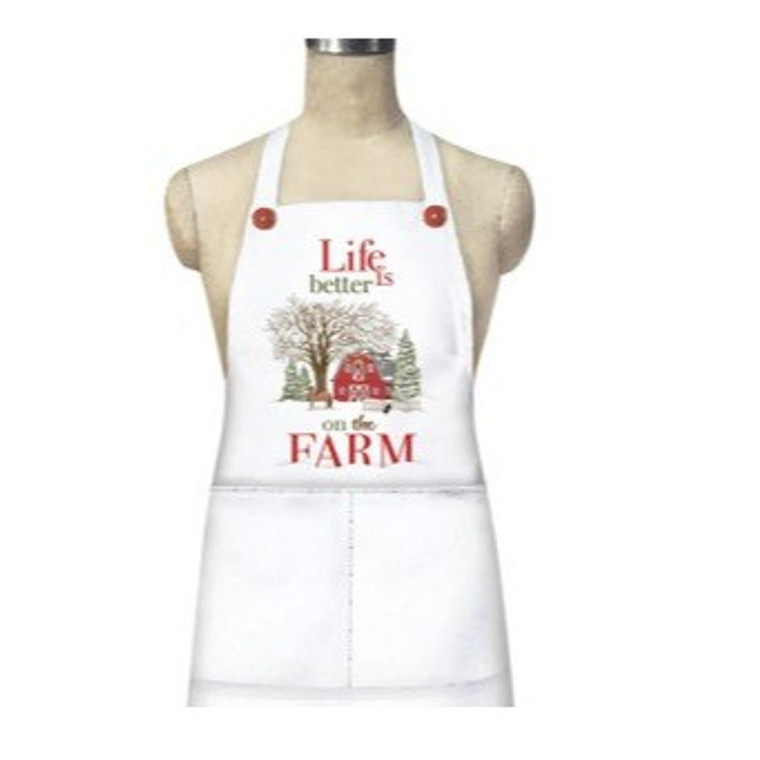 Winter Barn Apron by Mary Lake Thompson