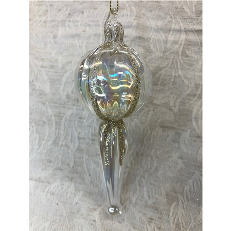 7.5" Glittered Finial Ornament