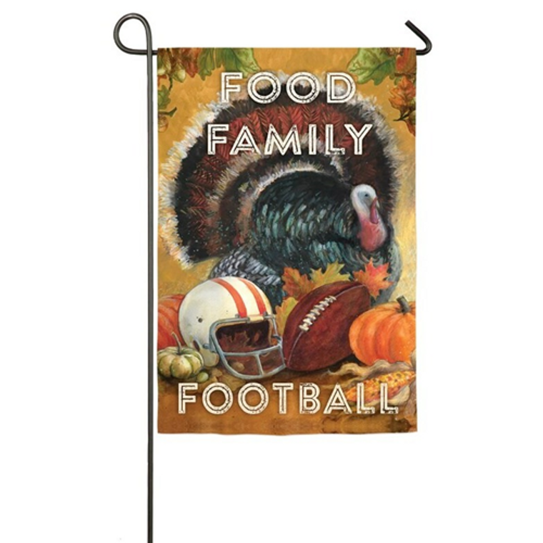 Food, Family, Football Garden Flag