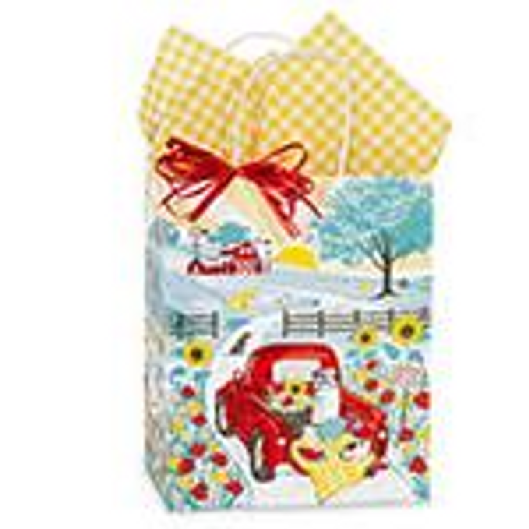 Red Farm Truck Paper Gift Bags