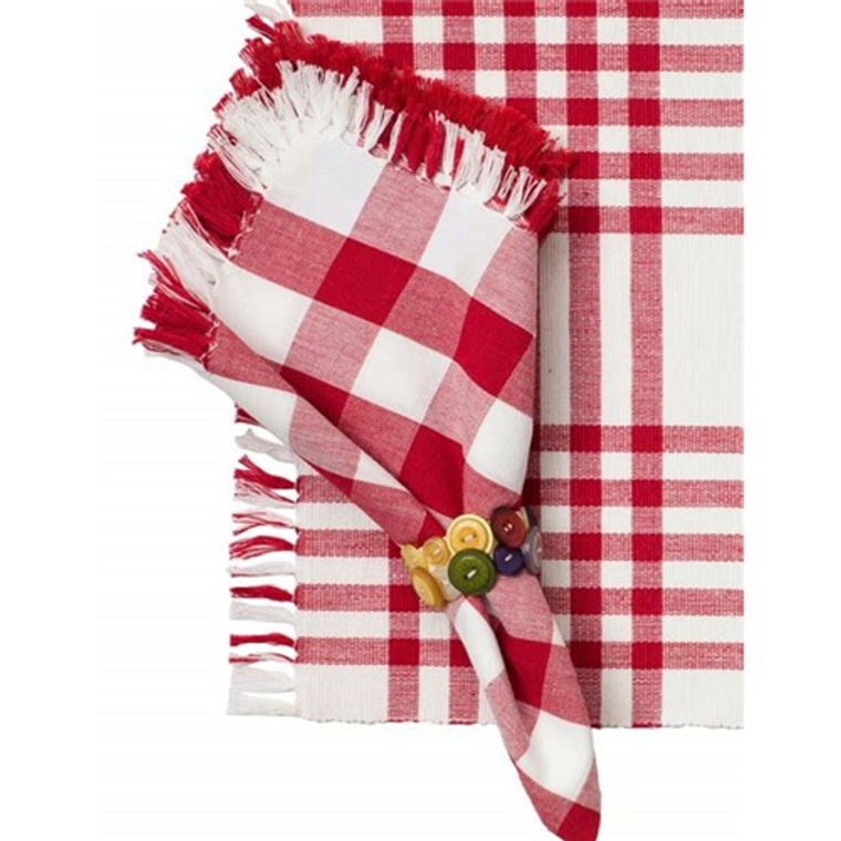 Happy Picnic Gingham Napkin - Red by April Cornell