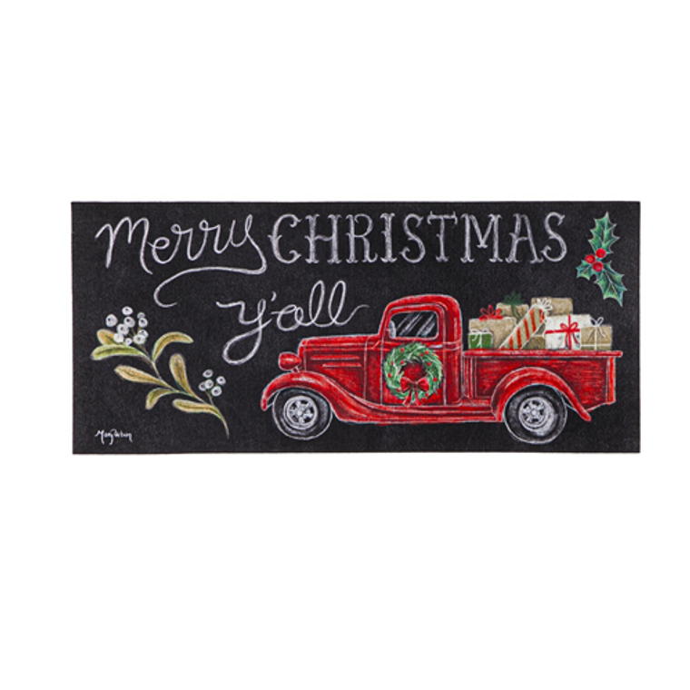 Merry Christmas Y'all Red Truck Sassafras Switch Mat