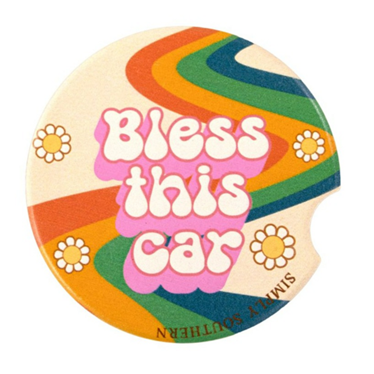 Simply Southern Bless Car Coaster