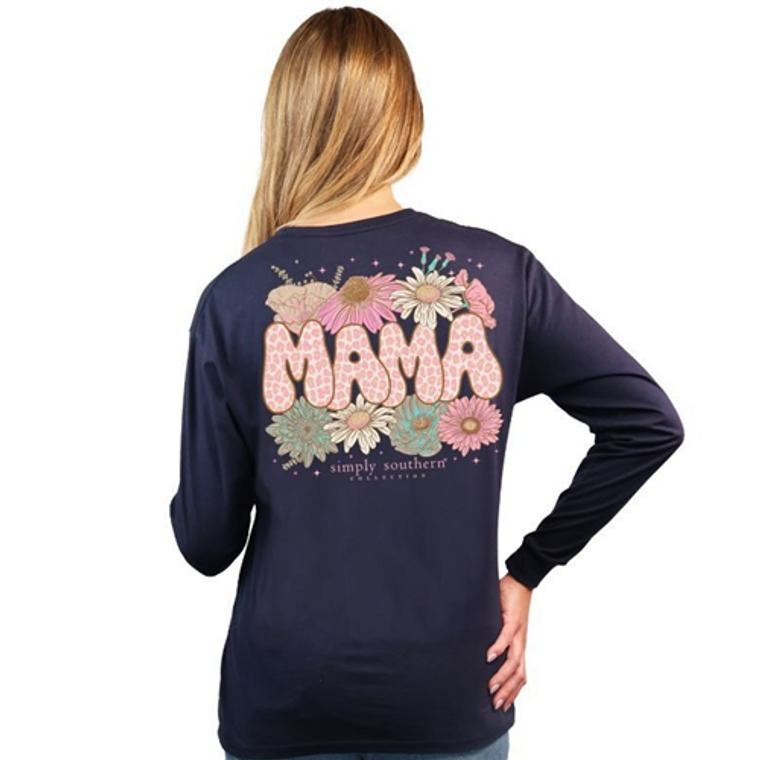 Simply Southern Mama Navy Long Sleeve Tee