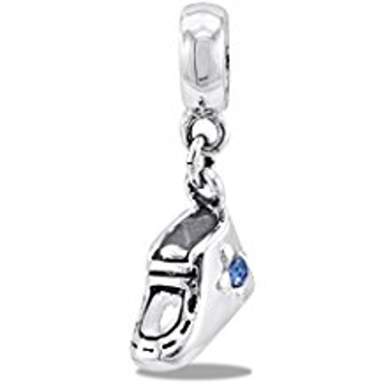 Baby Boy Shoe Silver Davinci Bead