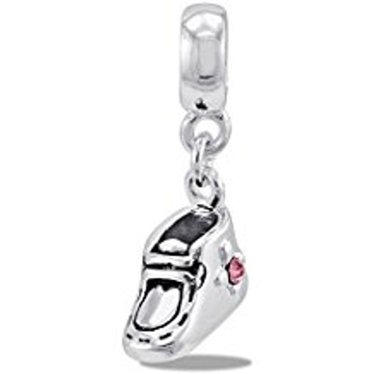 Baby Girl Shoe Silver Davinci Bead