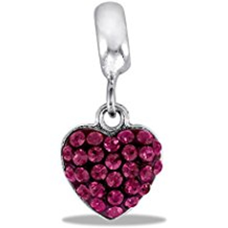 February Heart Dangle Davinci Bead