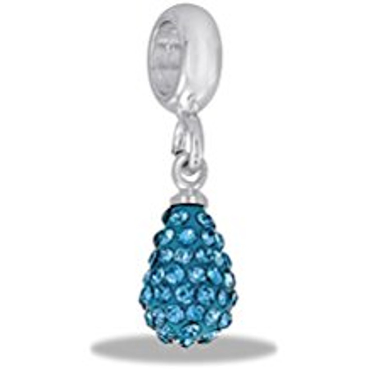 Blue Crystal Dangle Davinci Bead