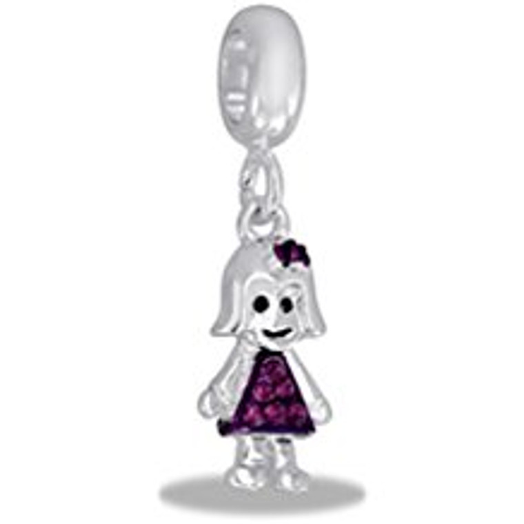 February Dangle Girl Davinci Bead