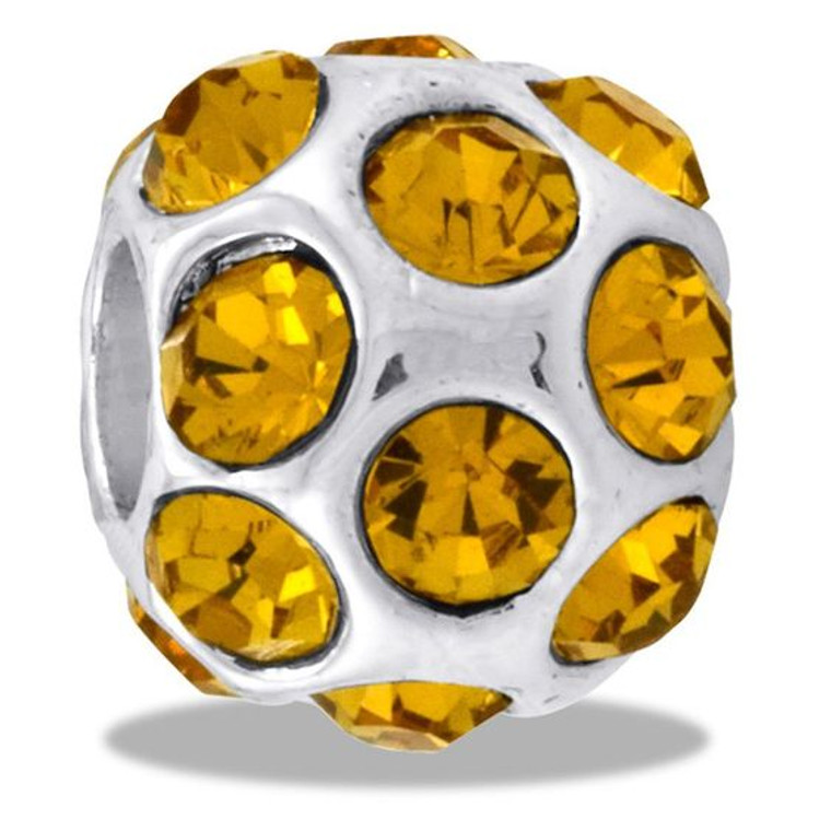 Gold Crystal Ball Davinci Bead