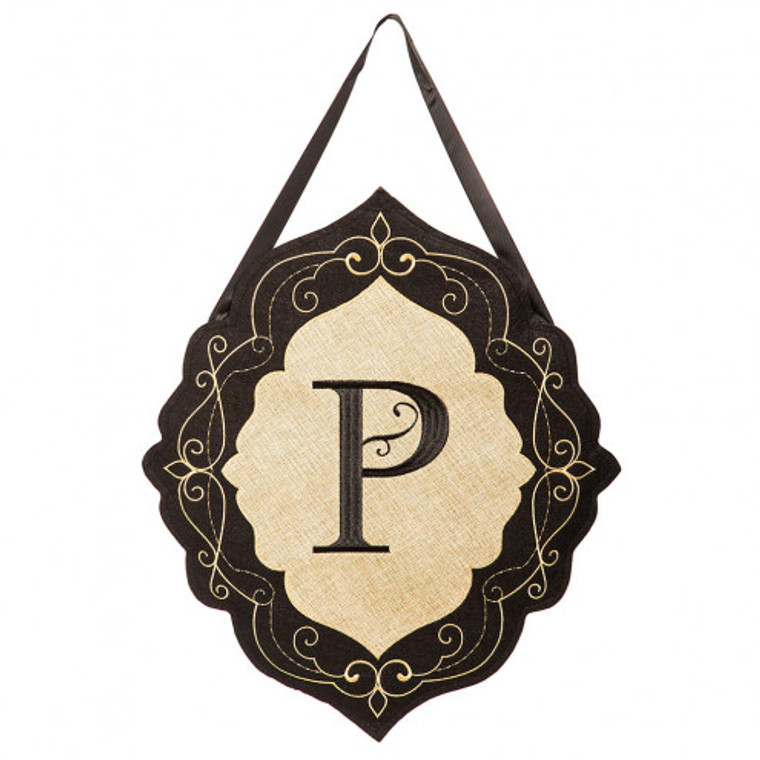 Classic Monogram "P" Burlap Hanger