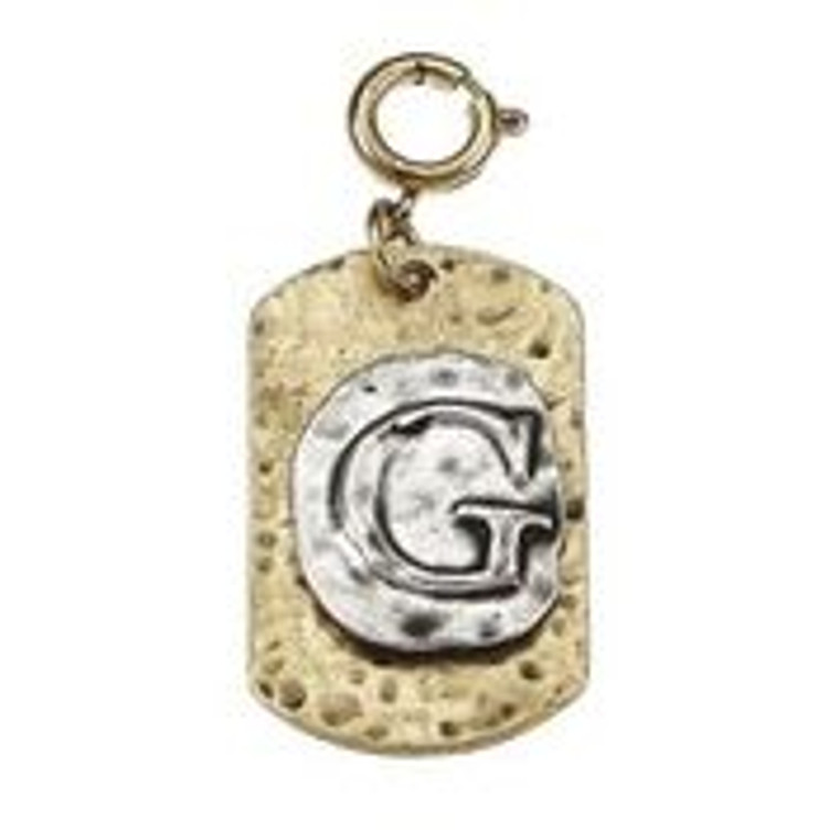 2-Tone Initial on Tag Charm G