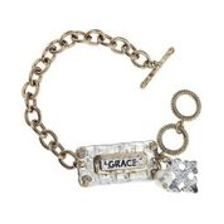 Two Tone Grace Charm Bracelet