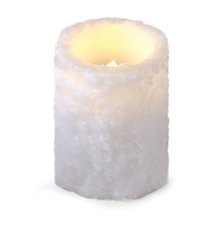 White Textured LED Candle 3x4