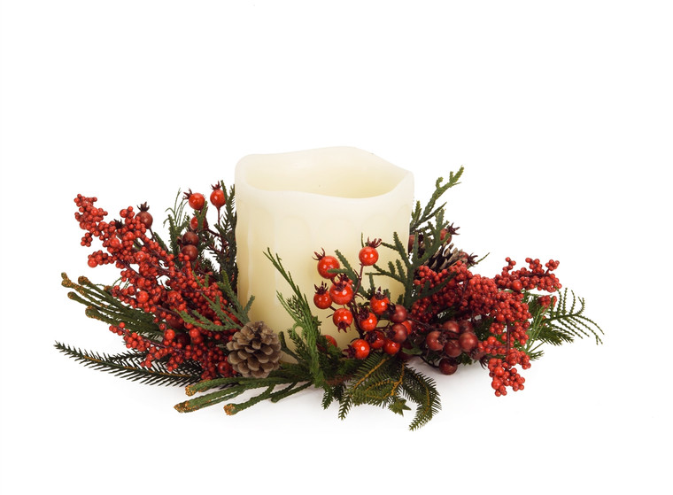 Winterberry Candle Ring 12"D