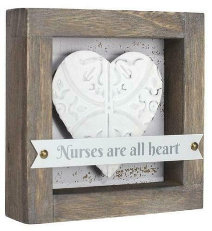 Nurses Are All Heart 4x4 plaque