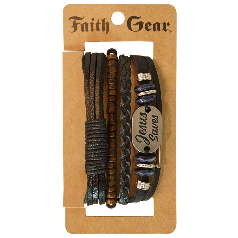 Faith Gear Men's Bracelet Set Jesus Saves
