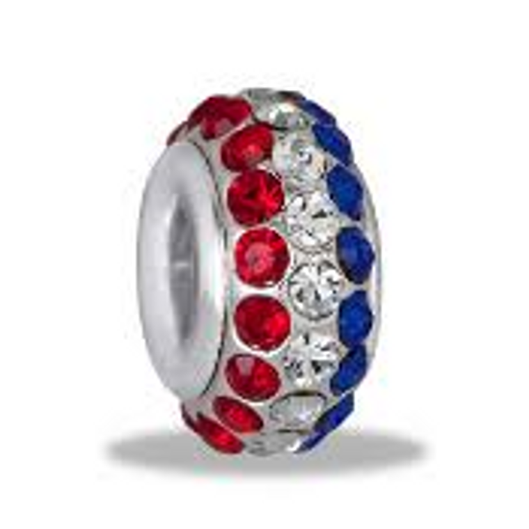 Patriotic Slim Crystal Davinci Bead