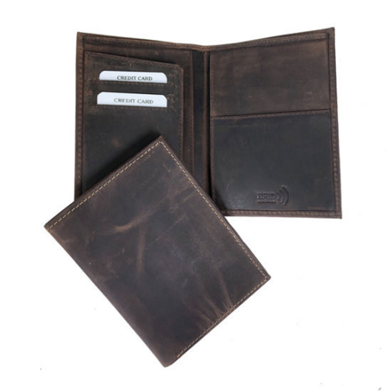 Hunter Leather RFID Secure Passport Wallet